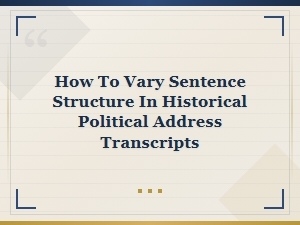 How to Vary Sentence Structure